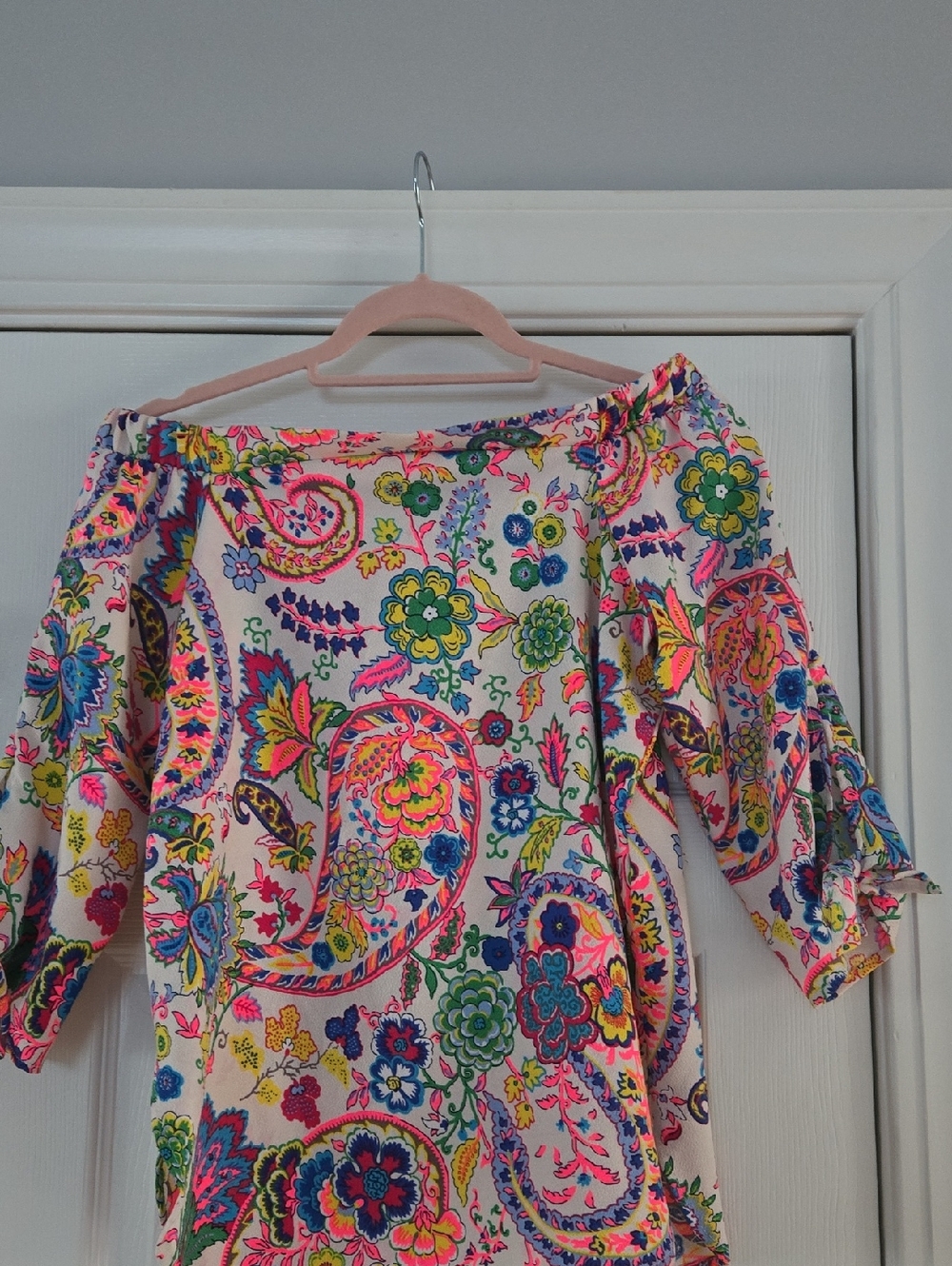 glam Multicolor Off-Shoulder Paisley Floral Blouse